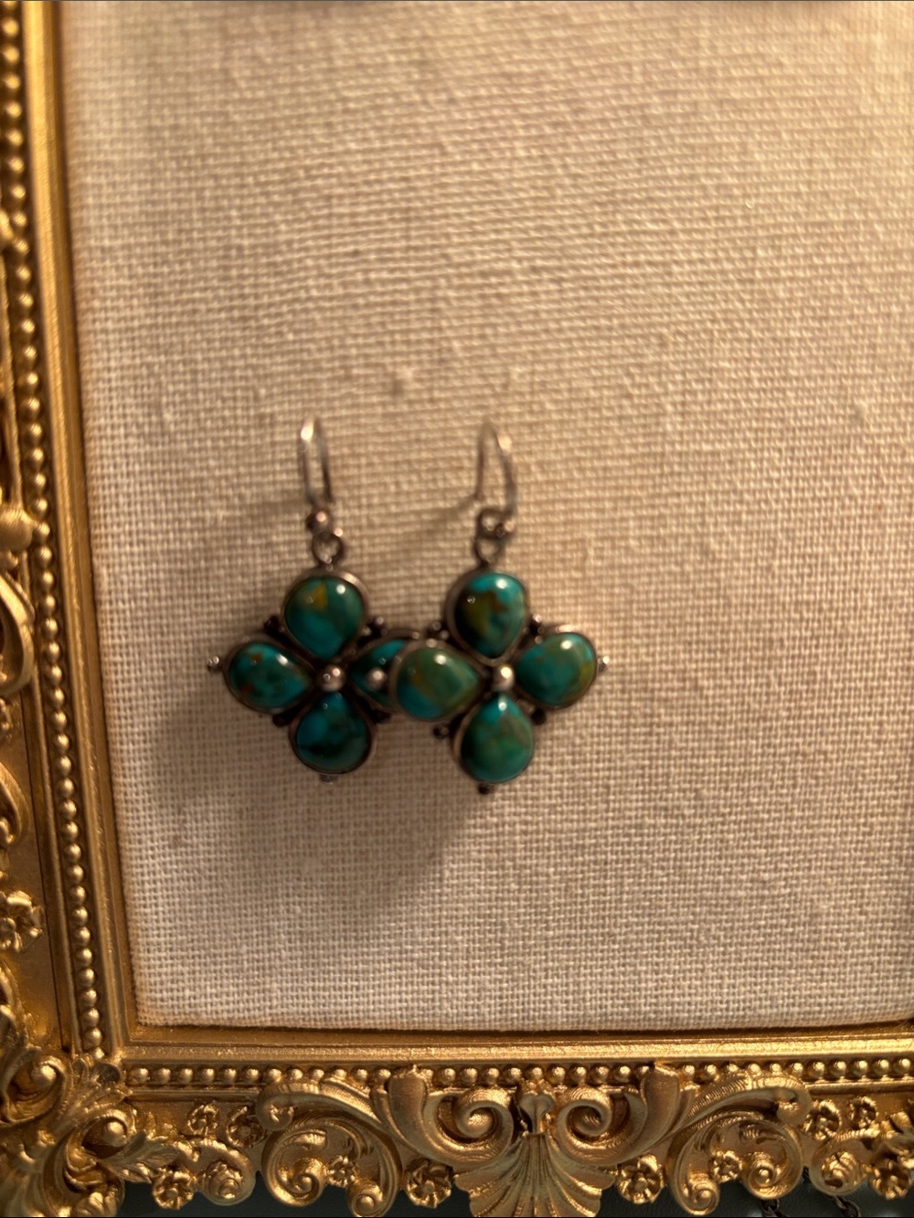 Turquoise and sterling silver earrings 808008